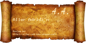Aller Adrián névjegykártya